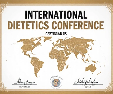 Certyfikat uczestnictwa w międzynarodowej konferencji dietetycznej