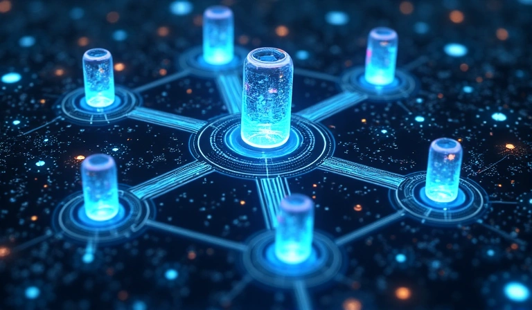 Zabezpieczona sieć komputerowa symbolizująca ochronę danych